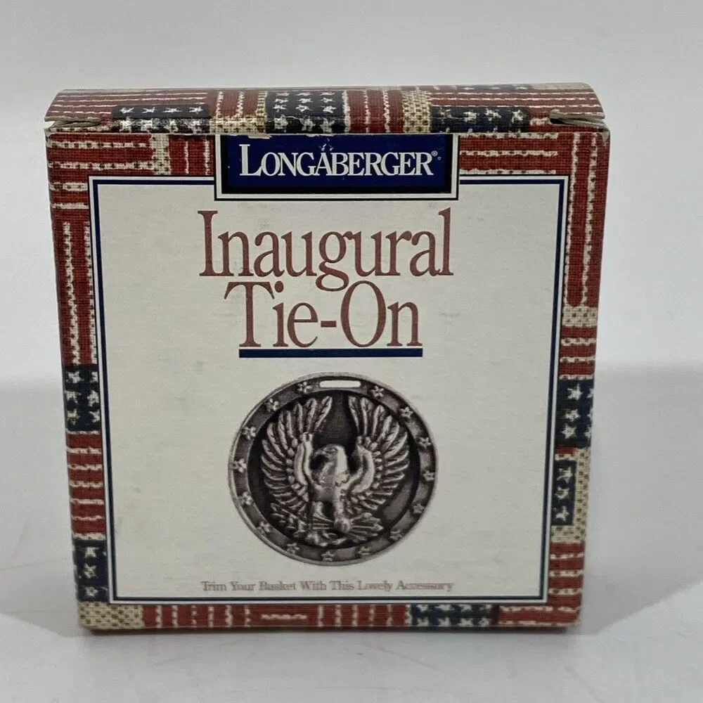 Longaberger Inaugural‎ Basket Tie On Eagle Medallion 1996 With Box